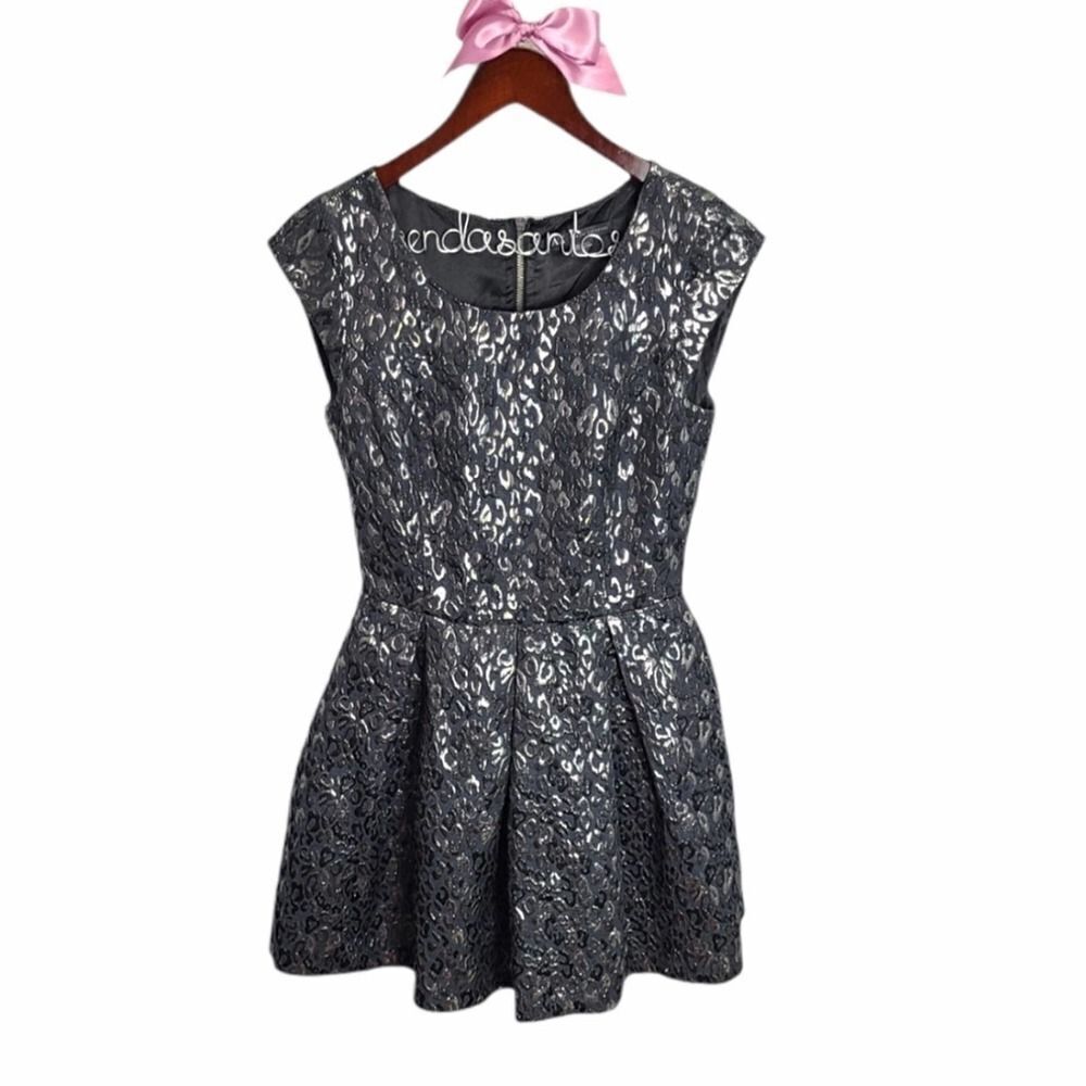 Armani Exchange‎ Dress Size 2 Cheetah Print Black Mini Sleeveless